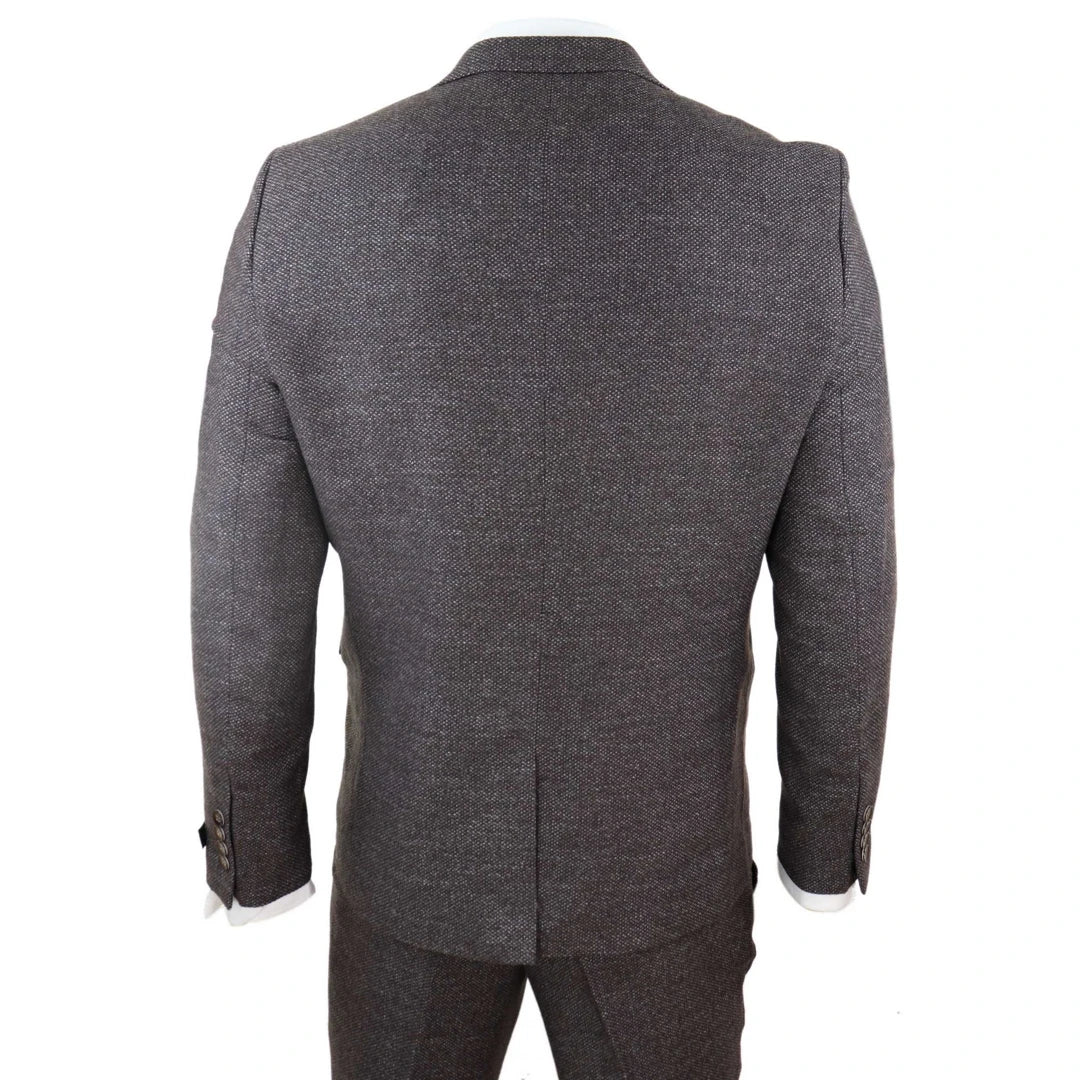 Mens Brown 3 Piece Suit with Double Breasted Waistcoat-TruClothing