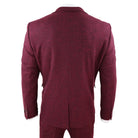 Mens Burgundy Wine Tweed 3 Piece Suit - STZ17-TruClothing
