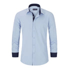 Mens Button Down Cuff Shirt Smart Casual Formal Slim Fit Cotton Long Sleeve-TruClothing