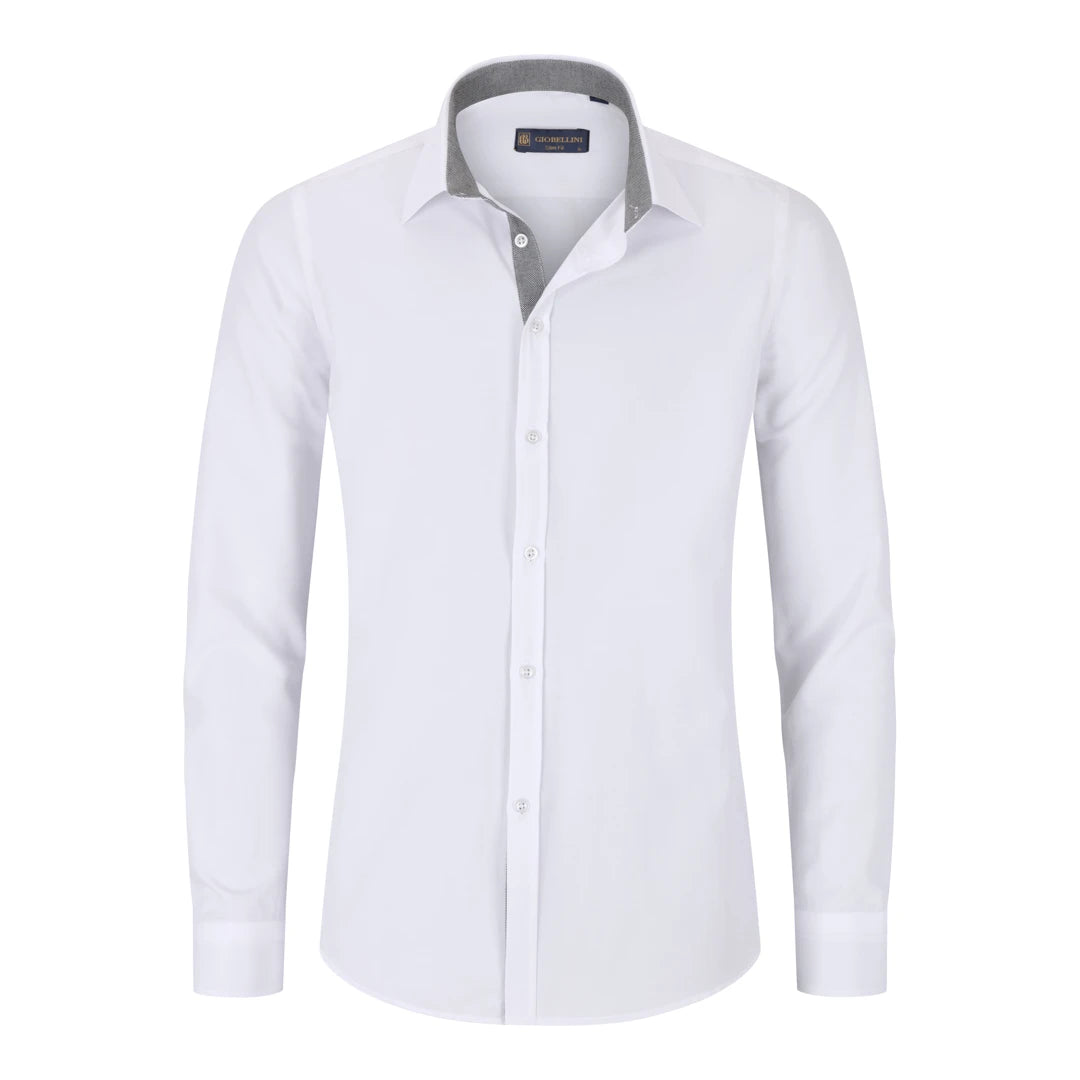 Mens Button Down Cuff Shirt Smart Casual Formal Slim Fit Cotton Long Sleeve-TruClothing