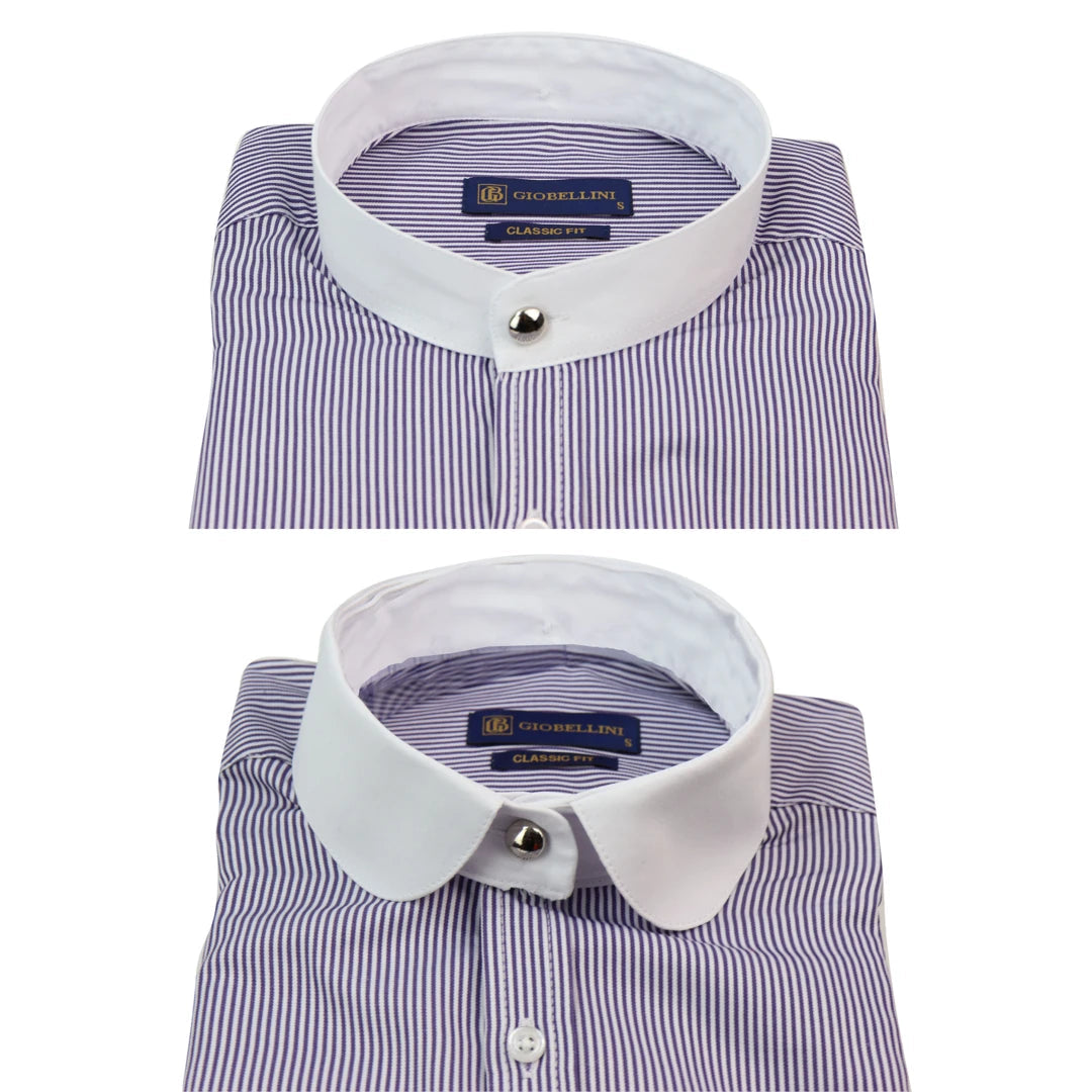 Men's Classic 1920s Shirt with Removable Collar-TruClothing
