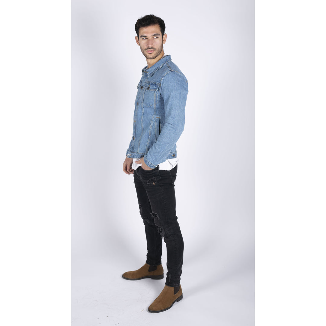 Blue Denim Jacket with White Low Top Sneakers Outfits For Men (262 ideas &  outfits)