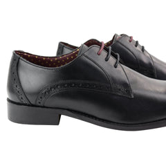 Mens Classic Laced Full Leather Derby Shoes Plain British Design Smart Casual-TruClothing
