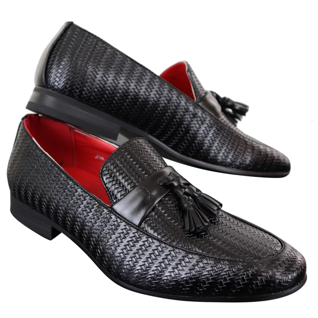 Mens Classic Tassel PU Leather Loafers-TruClothing