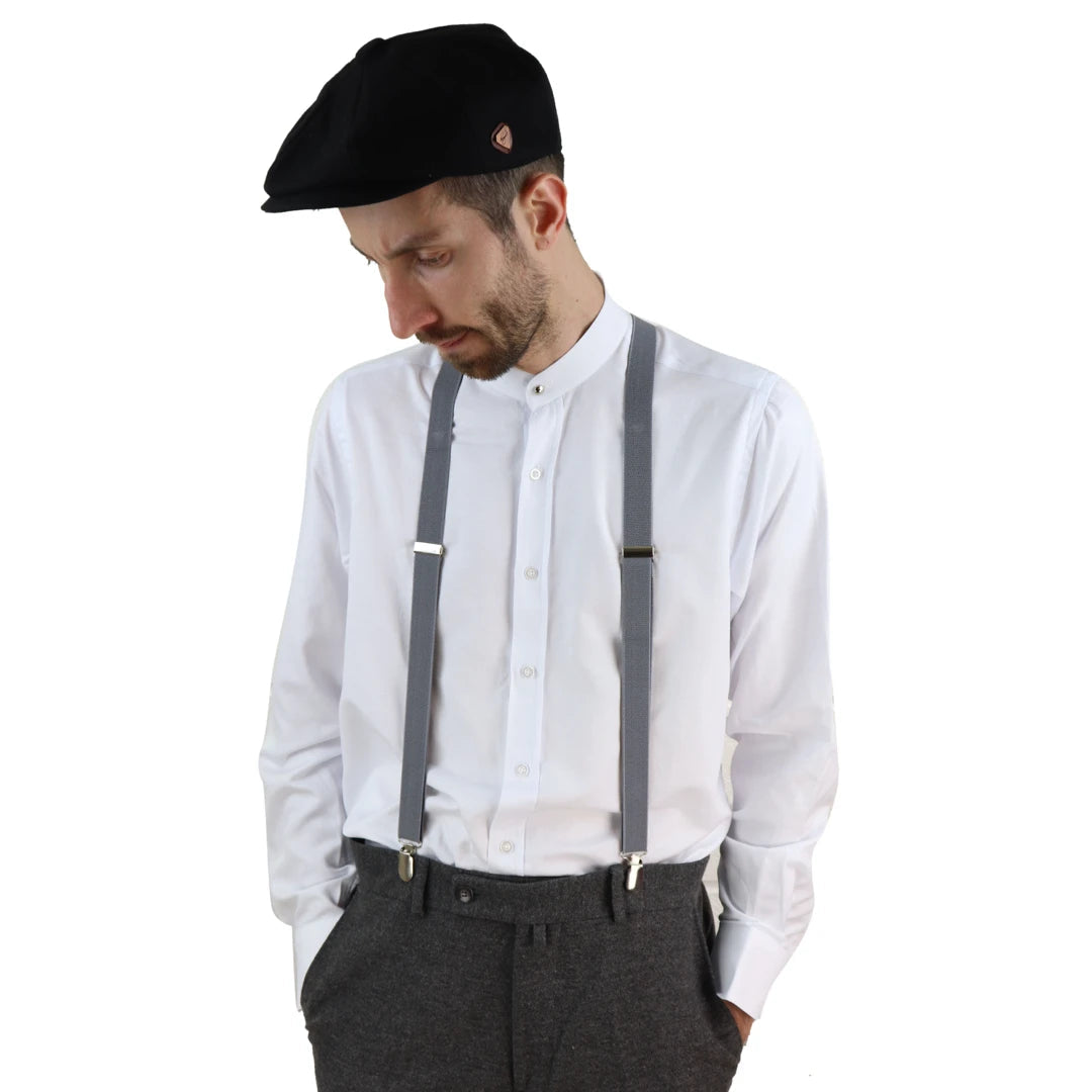 Mens tweed 2025 pants with suspenders