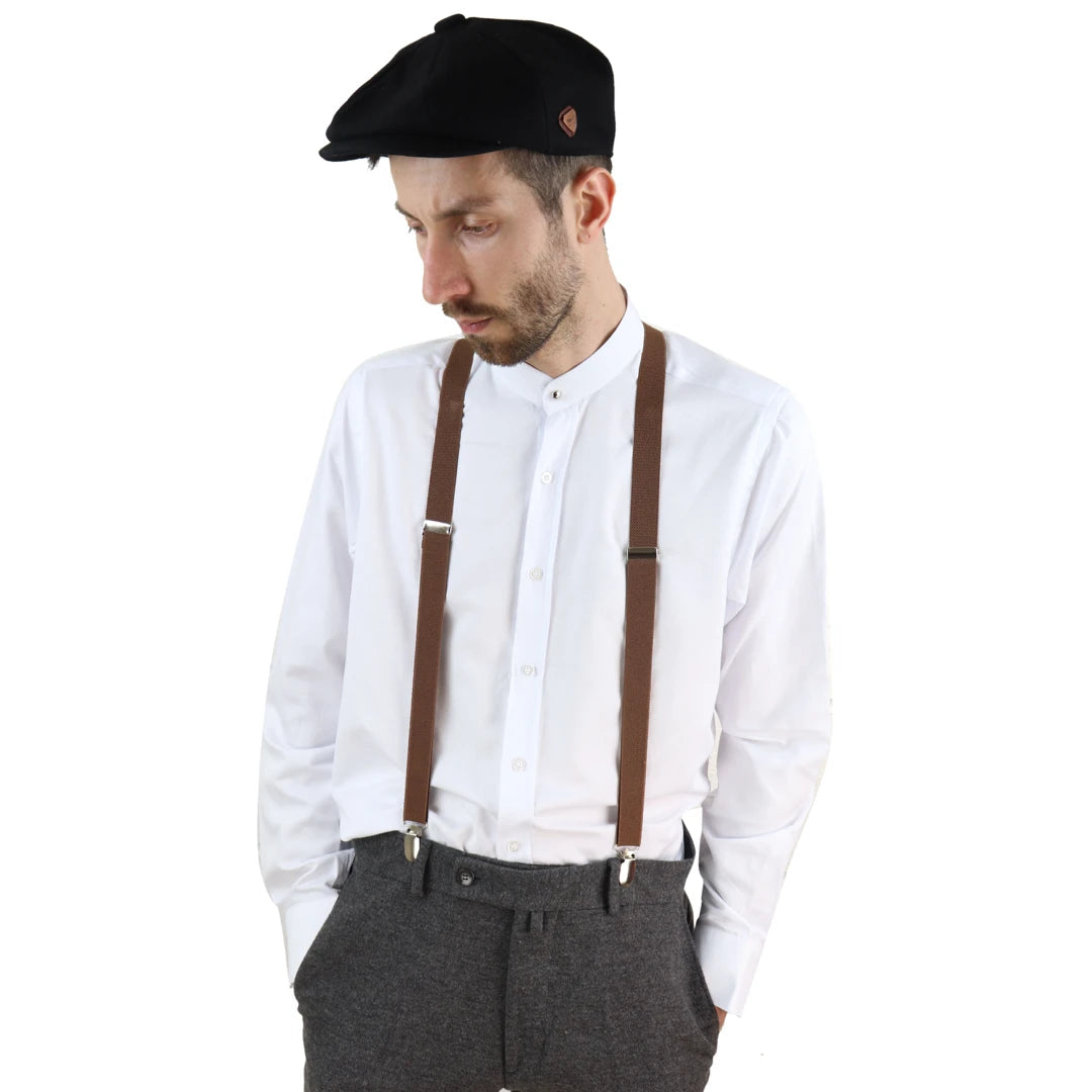 White Suspenders for Men, Button and Clip Suspenders for Groom Groomsmen,  Tuxedo Wedding Suspenders -  Norway