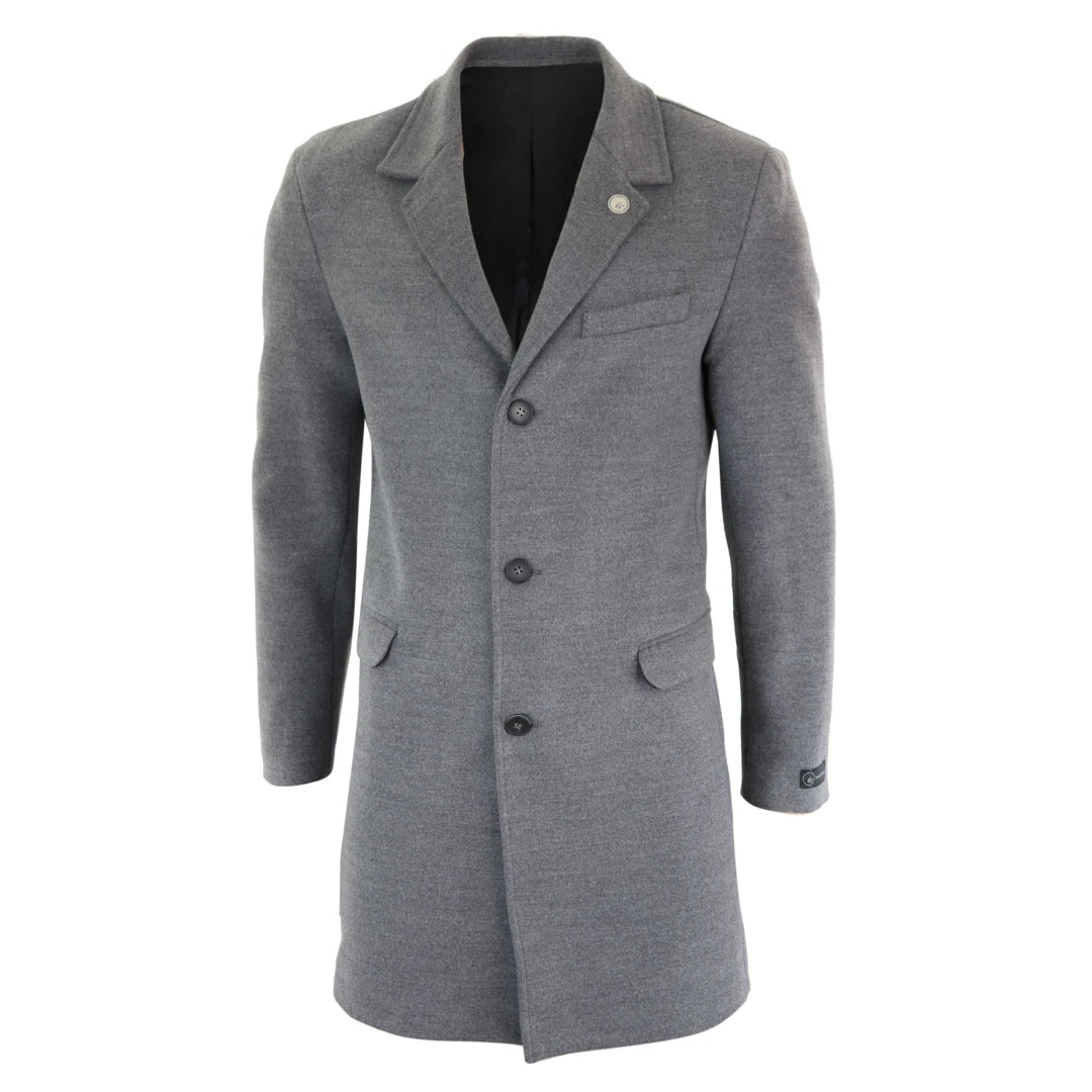 Men's Classic Wool Long Overcoat-TruClothing