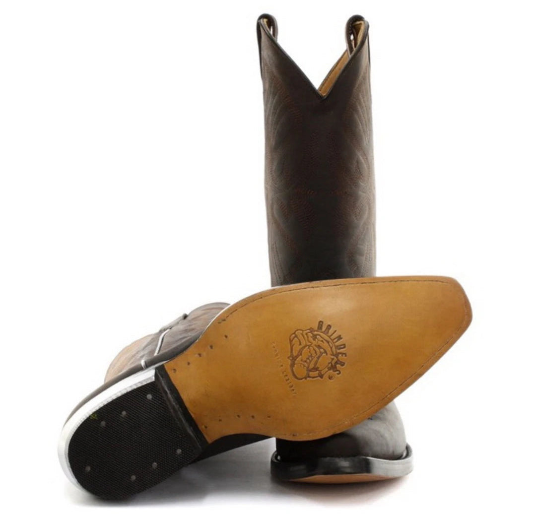 Mens Cowboy Boots Pointed Black Brown Grinders Louisiana Real Leather wile west-TruClothing