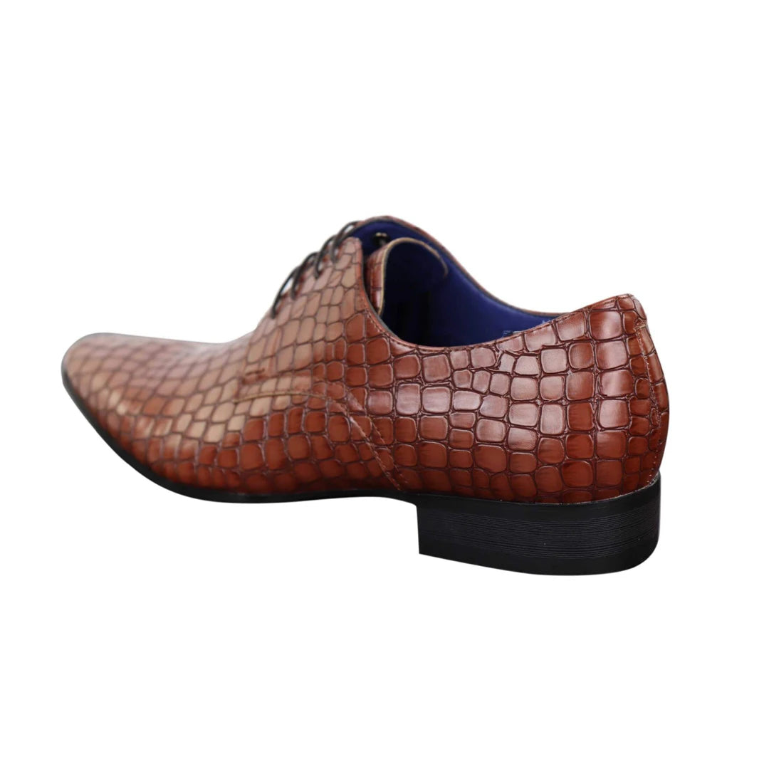 Mens Crocodile Skin Effect Shoes-TruClothing