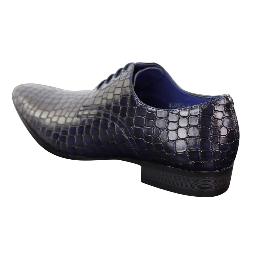 Mens Crocodile Skin Effect Shoes-TruClothing