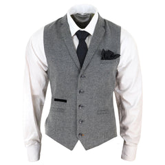 Dark grey tweed shop waistcoat