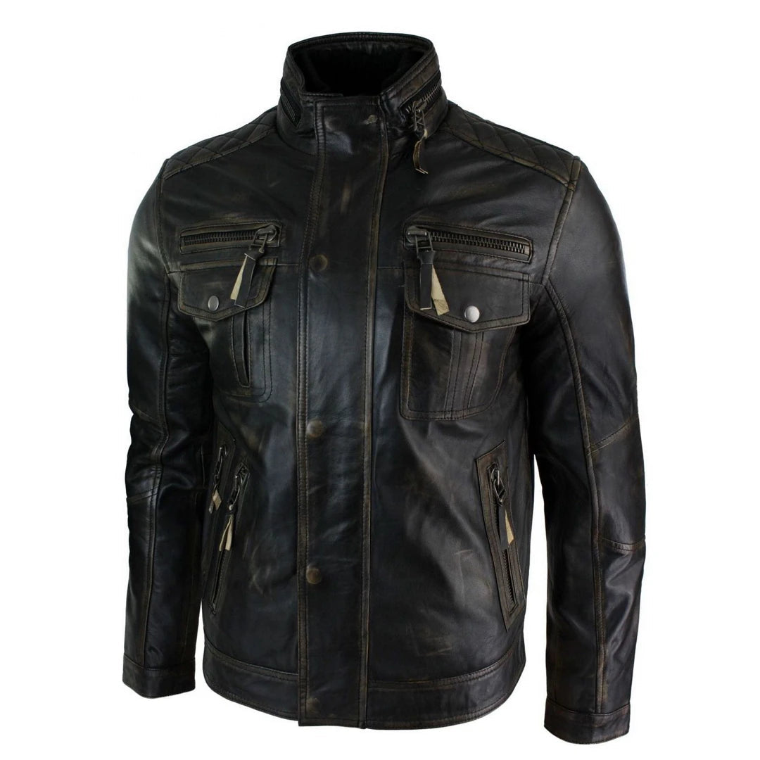 Military style 2025 leather jacket