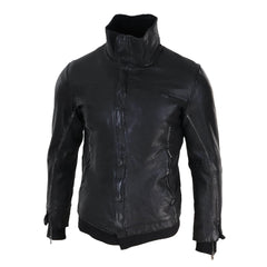 Mens Distressed Slim Fit Leather Jacket-TruClothing