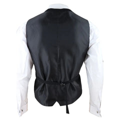 Mens Double Breasted Scoop Waistcoat Classic Smart Formal Wedding-TruClothing