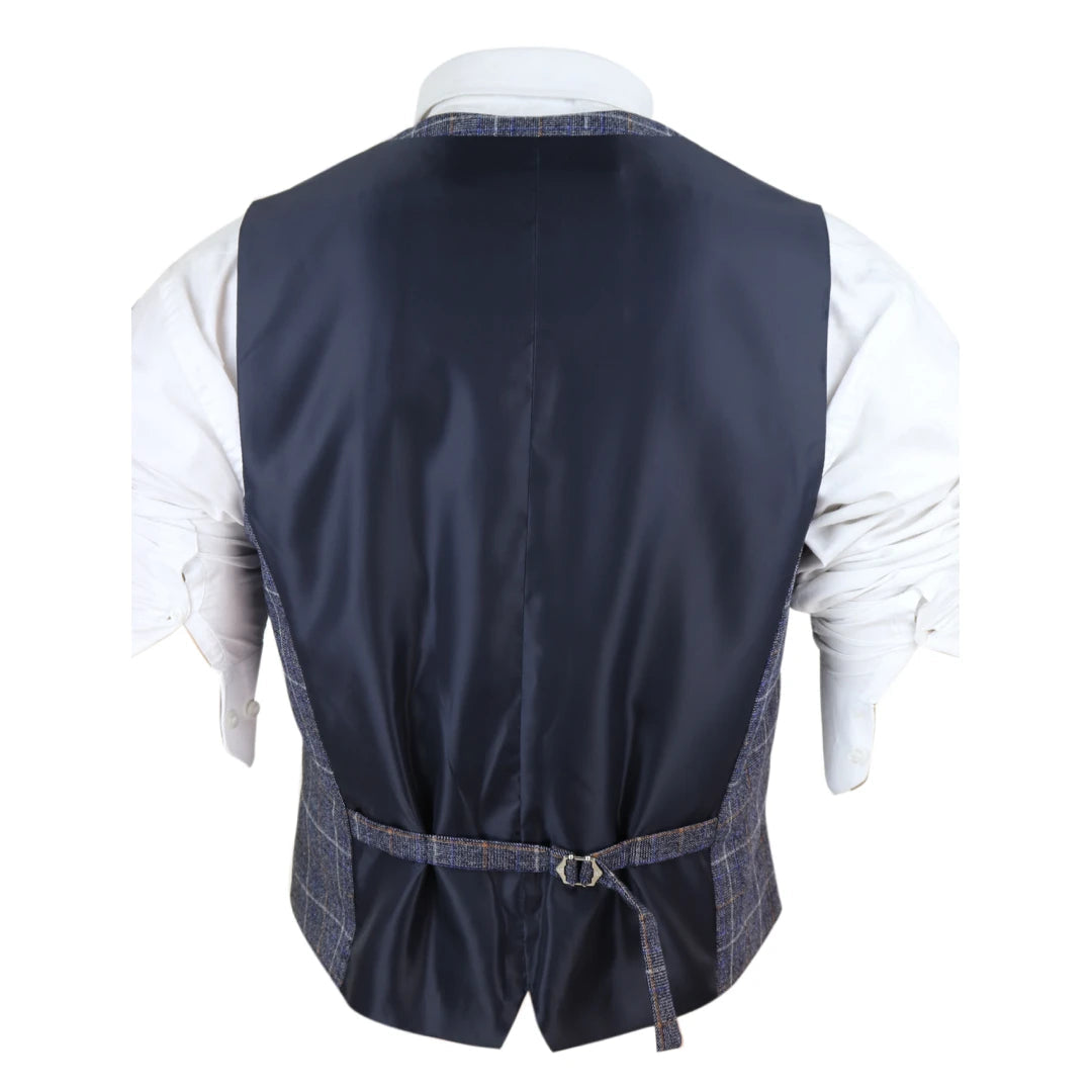 Cavani Men s Double Breasted Waistcoat With Pocket Chain TruClothing