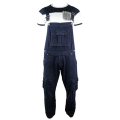 Mens Dungarees Jeans Combat Pockets Light Blue Turn Up-TruClothing