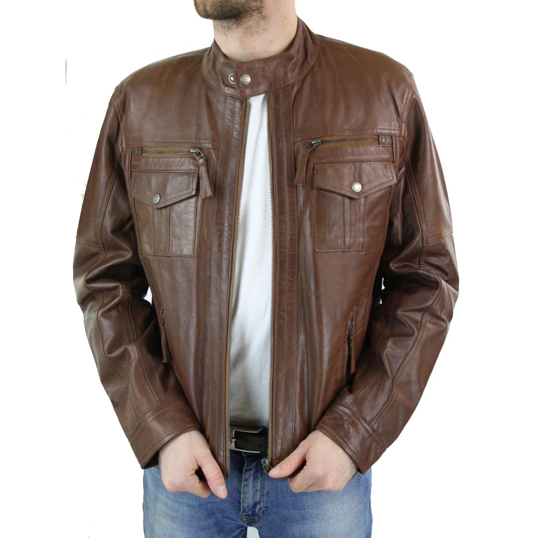 Original leather 2025 jacket mens