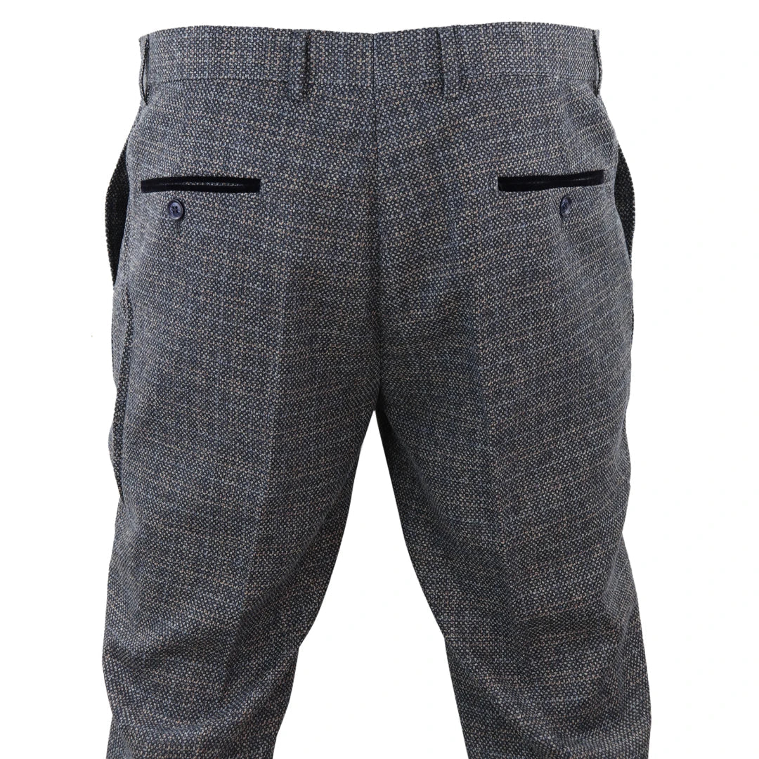 Mens Grey-Blue Vintage Trousers-TruClothing