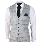Mens Grey Check Black Tweed 3 Piece Suit Vintage Classic 1920s Wedding-TruClothing