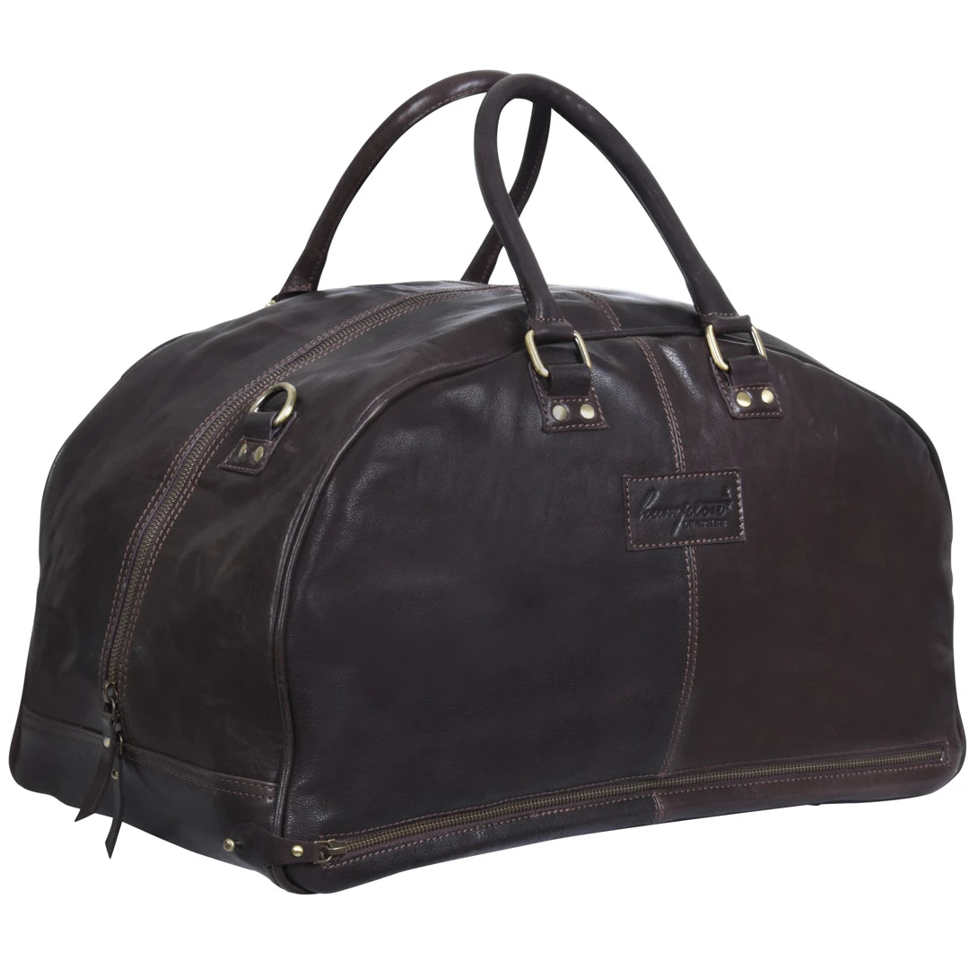 Mens Hand Made Real Leather Overnight Travel Gym Weekend Bag Duffle Carry On-TruClothing