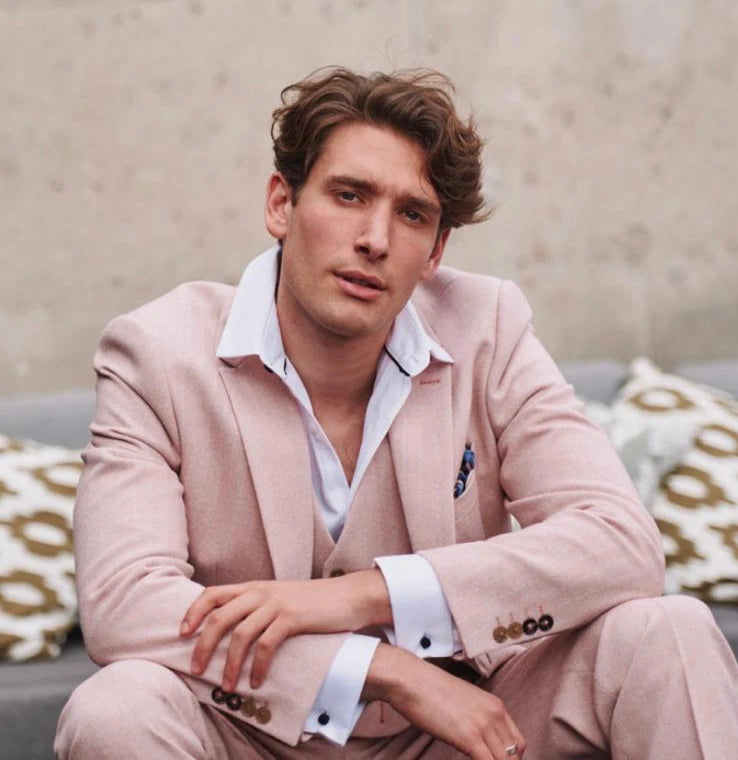 Light pink long sales blazer