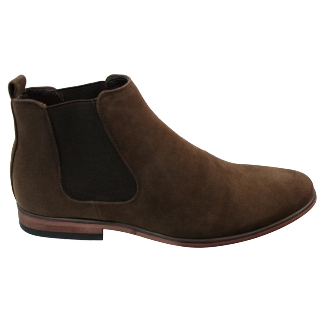 Mens Italian Suede Slip On Ankle Boots Smart Casual Desert Chelsea Dealer-TruClothing