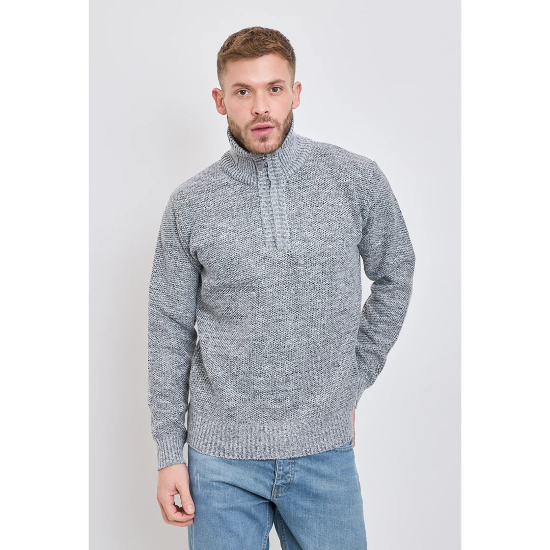 Men s Jumper Fleece Fur Lined Pullover Knitted TruClothing