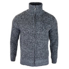 Mens Jumper Jacket Fleece Fur Lined Cardigan Knitted Warm Winter Casual Zipped-TruClothing