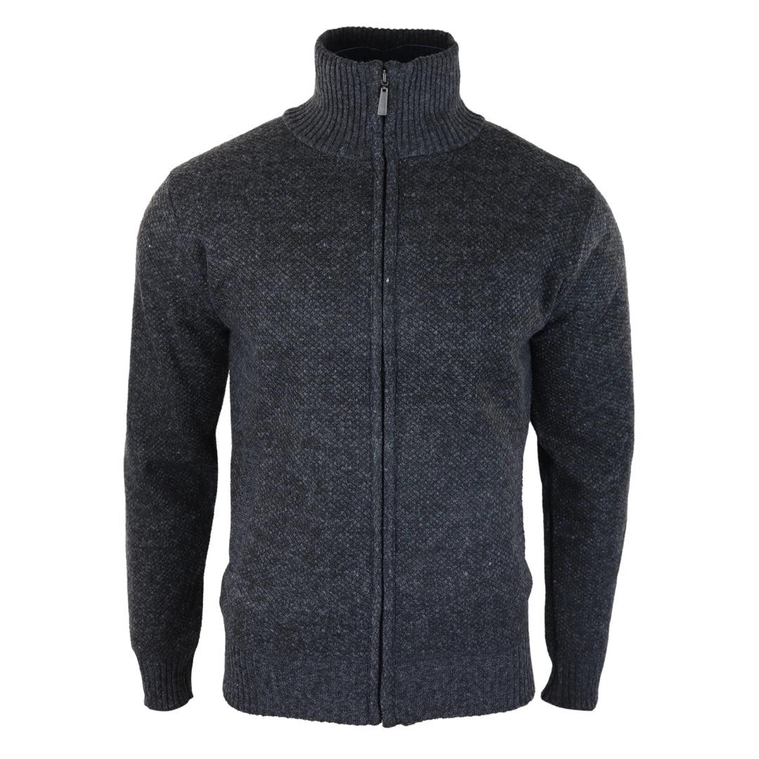 Men s Jumper Jacket Fur Cardigan Knitted TruClothing