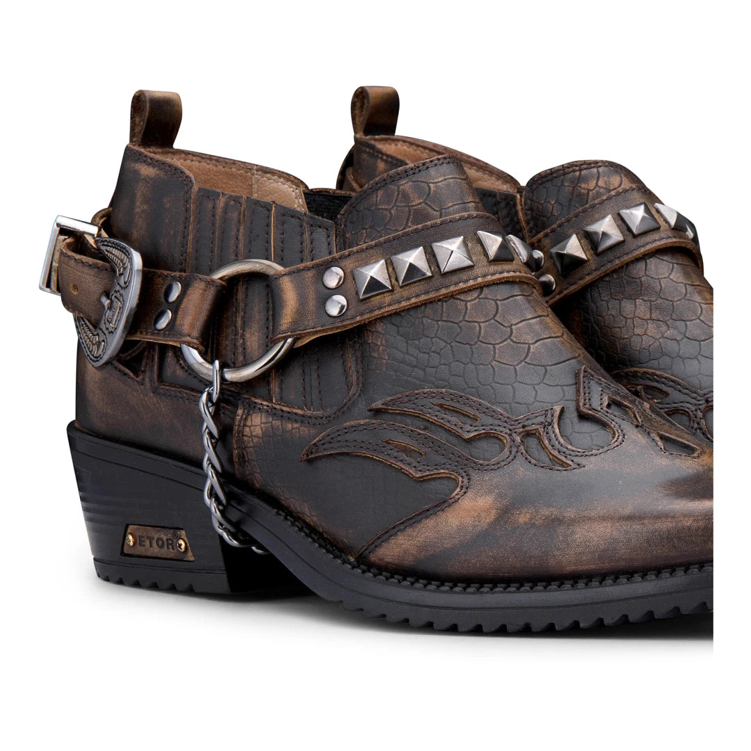 Men's Leather Cowboy Shoes-TruClothing