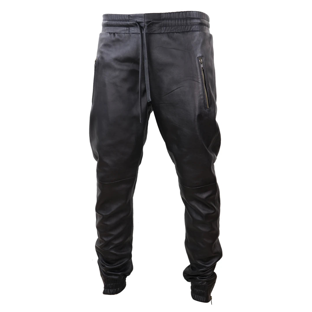 Mens leather sweatpants sale