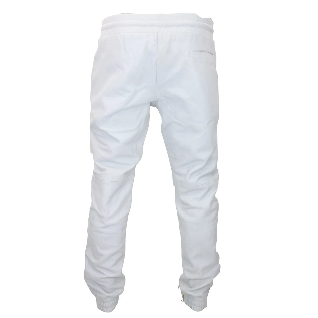 Men's Leather Jogger Trousers-TruClothing
