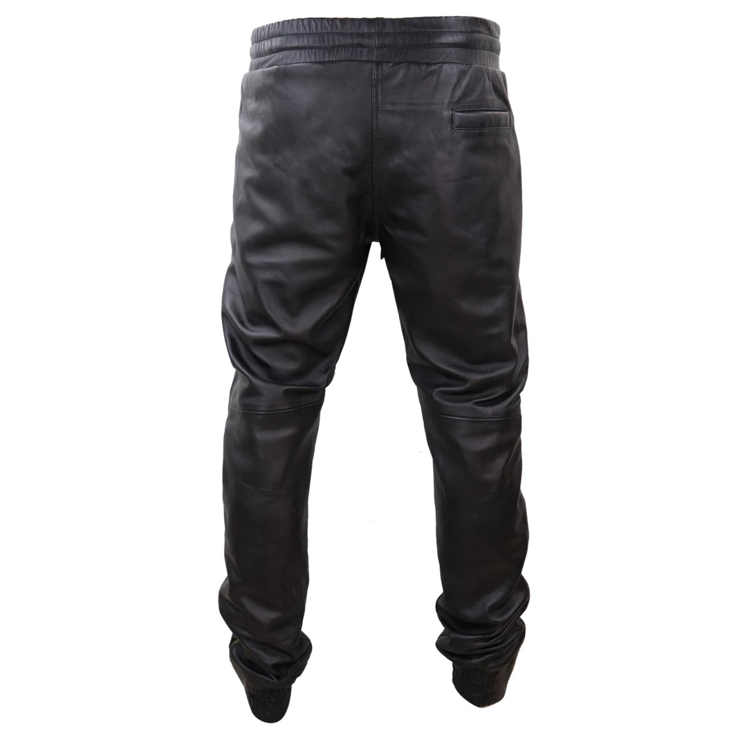Leather top joggers mens