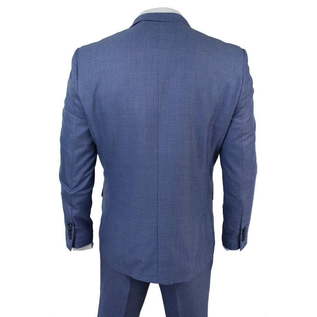 Mens Light Blue 3 Piece Suit, Tailored Fit-TruClothing