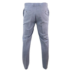 Mens Light Blue Crosshatch Trousers - Cavani Colt-TruClothing