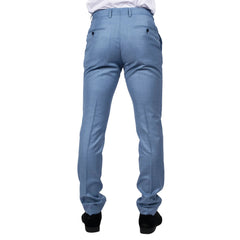 Mens Light Blue Sky Trousers Classic Stitch Wedding Summer Prom Classic-TruClothing