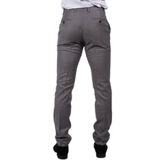 Mens Light Grey Trousers Classic Stitch Wedding Summer Prom Classic Grooms-TruClothing