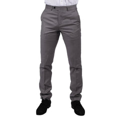 Mens Light Grey Trousers Classic Stitch Wedding Summer Prom Classic Grooms-TruClothing