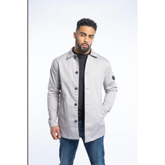 Mens Mid Length Overcoat Jacket Light Weight Smart Casual Beige Navy Mac-TruClothing