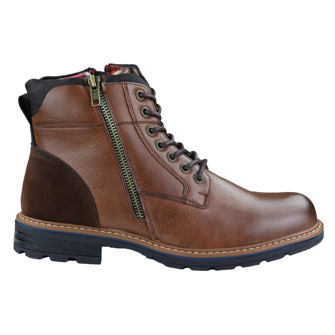 Men's lace up boots with zipper clearance