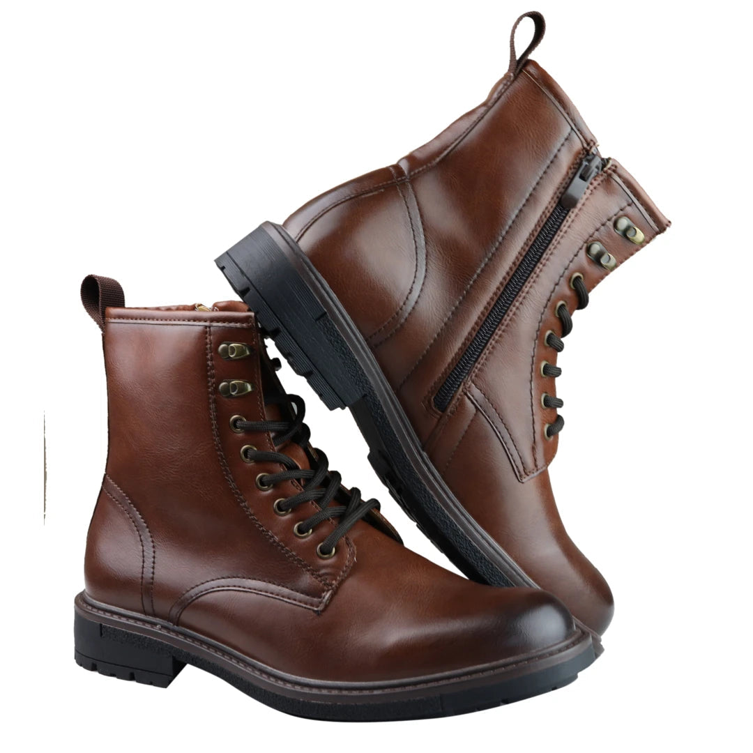 Mens Military Boots Smart Casual Blinders 1920s Retro Vintage Laced Ankle-TruClothing