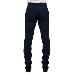 Mens Navy 3 Piece Trousers Tailored Fit Smart Formal Classic Wedding Retro Vintage-TruClothing