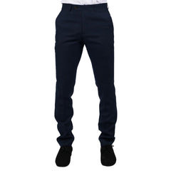 Mens Navy 3 Piece Trousers Tailored Fit Smart Formal Classic Wedding Retro Vintage-TruClothing