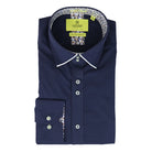 Mens Navy Button Down Shirt Floral Print Winchester Smart Casual Tailored Fit-TruClothing