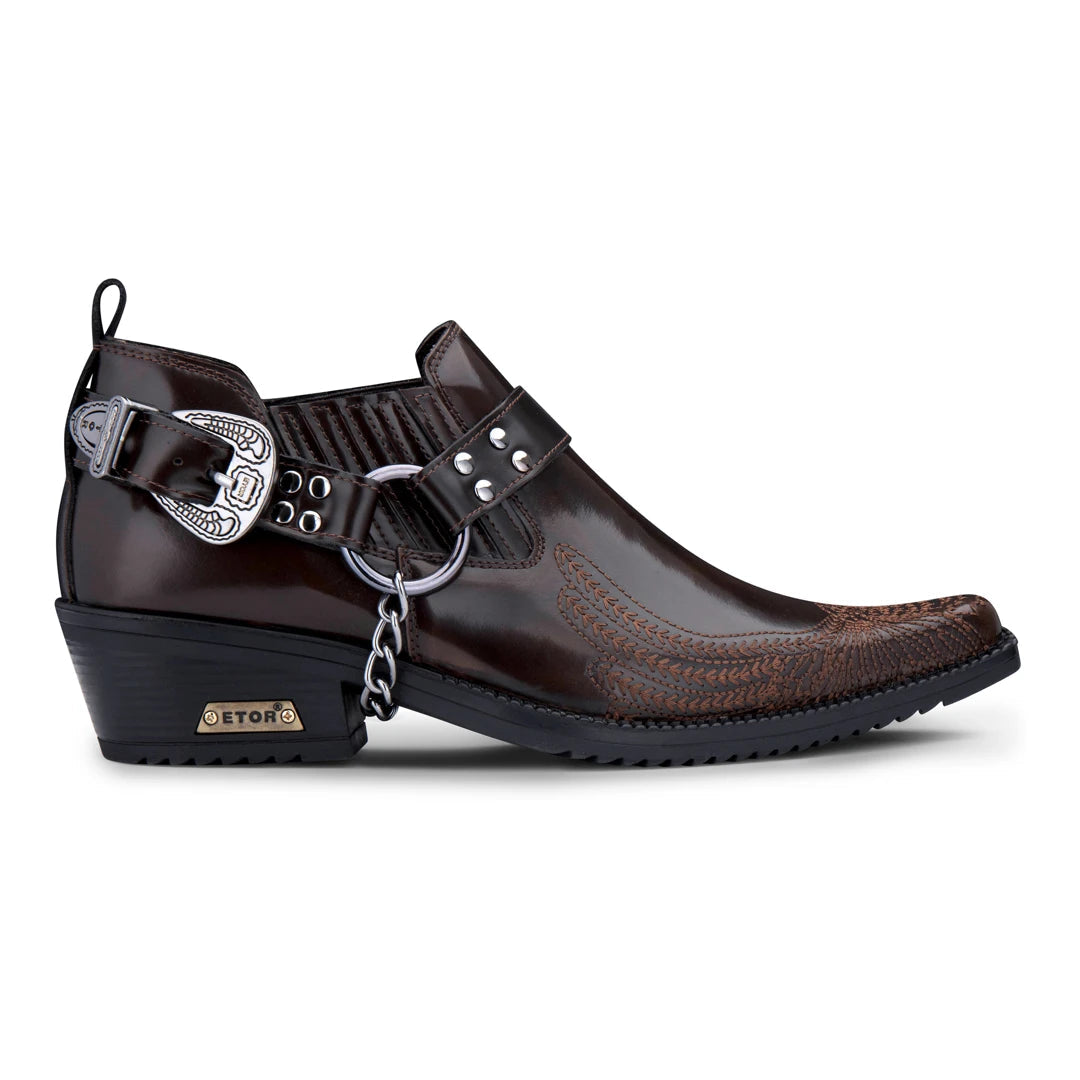 Men's Patent Leather Western Shoes-TruClothing