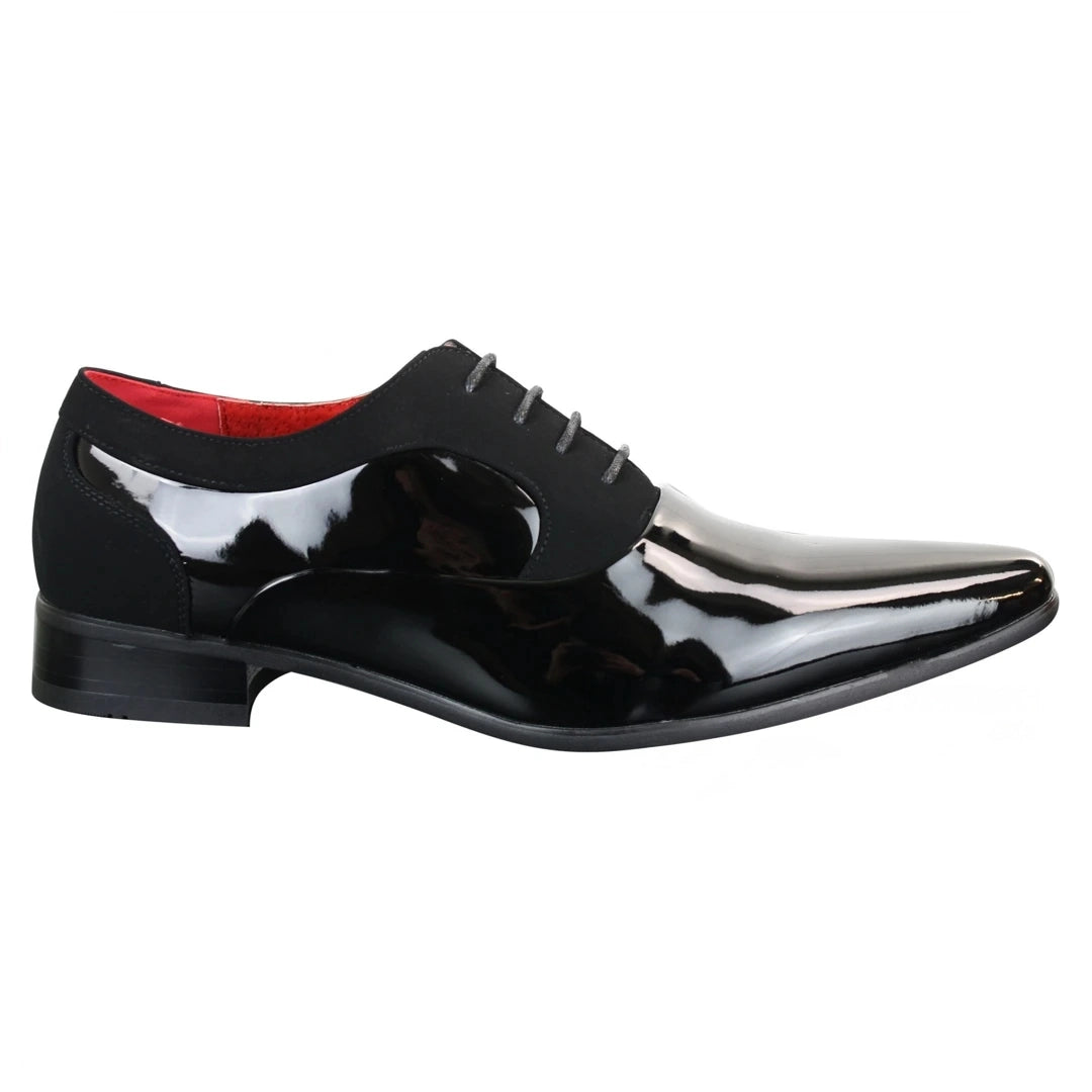 Men s Shiny Or Suede Leather Laced Shoes TruClothing