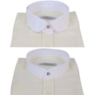 Mens Peaky Blinders Herringbone Shirt Detachable Collar Penny Button Collarless-TruClothing