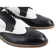 Mens Real Full Leather Gatsby Shoes Classic Leather 1920s Italian Smart Formal-TruClothing