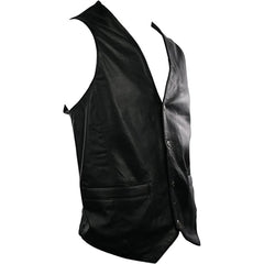 Mens Real Full Leather Gilet Waistcoat-TruClothing