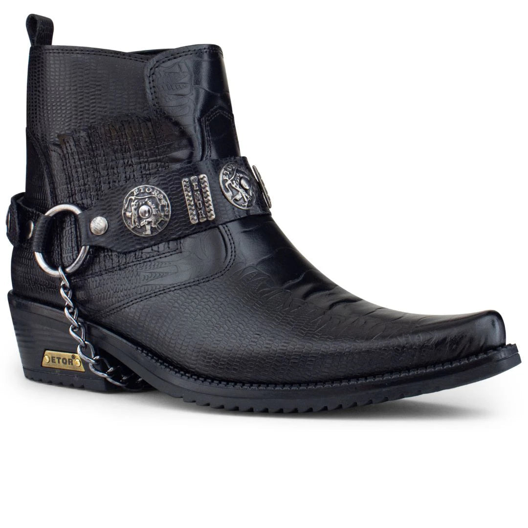 Mens black ankle cowboy boots best sale